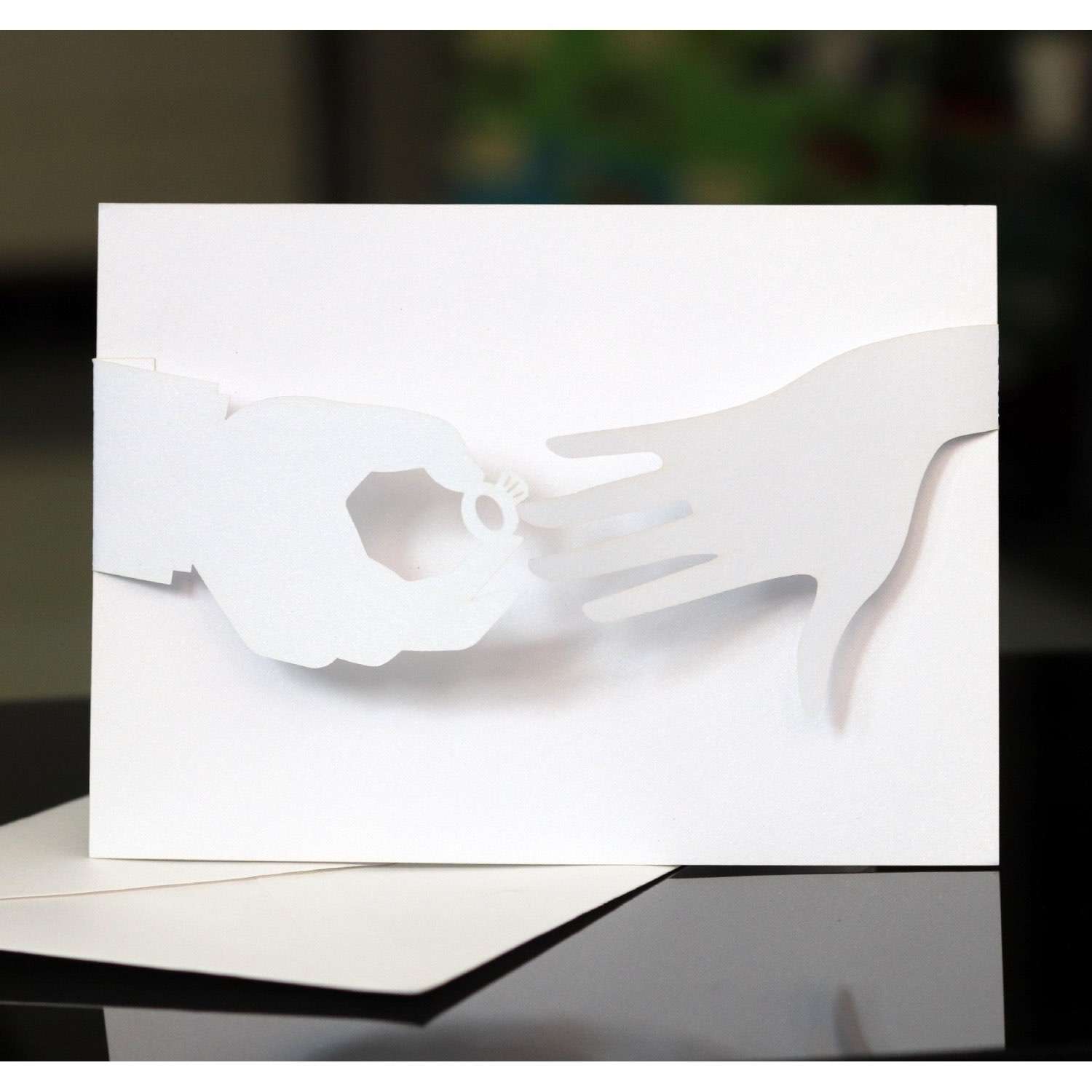Glitter Paper Invitation Card Laser Cut Card Wedding Invitation Rectangle Elegant Card